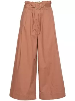 PINKO укороченные брюки широкого кроя, коричневый