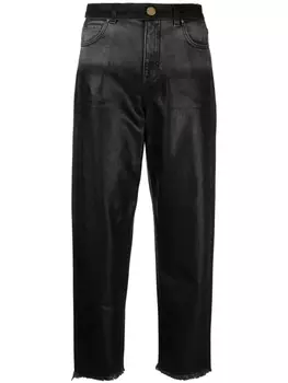 PINKO укороченные джинсы прямого кроя, черный