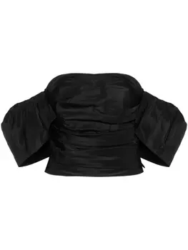 PINKO укороченный топ со сборками, черный