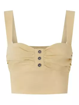 PINKO укороченный топ со сборками, желтый
