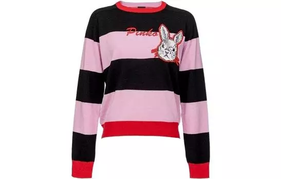 PINKO Вязаный свитер SS23 женский черно-розовый