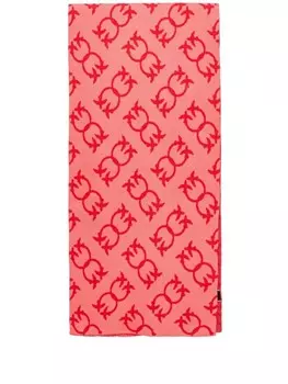 PINKO жаккардовый шарф с узором Love Birds, розовый