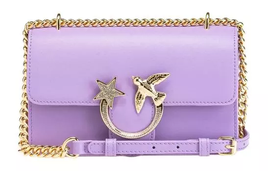 PINKO Женская сумка через плечо из коровьей кожи, фиолетового цвета