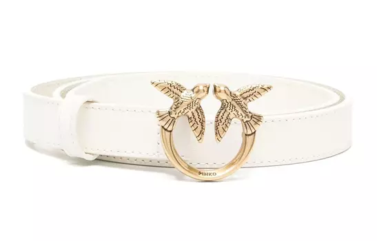 Pinko Женский кожаный ремень, белый