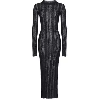 PINKO Женское платье с длинными рукавами, чистое черное