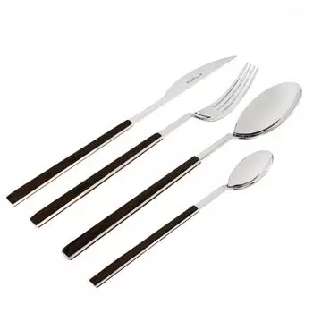 PINTI 1929 Набор столовых приборов из нержавеющей стали, 24 предмета, дизайн, SUSHI QUEEN, черное дерево Pintinox