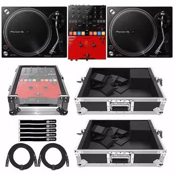 Pioneer PLX-500 DJ Battle Turntables с скретч-микшером DJM-S5 и кейсами для полета Pioneer PLX-500 DJ Battle Turntables w DJM-S5 Scratch Mixer &amp; Flight Cases