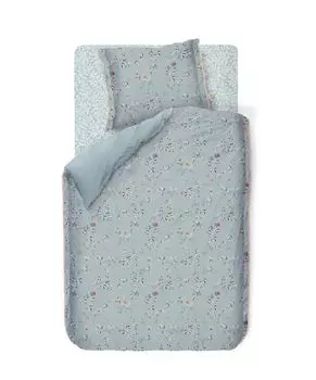 Pip Leafy Приталенный карман на простыне Синий Серый Размер: 90 x 200/220 см Beddinghouse