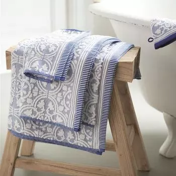 Pip Studio 100% хлопок, махра, махровая ткань 500 GSM Плитка Pip Blue 30X50 Set Комплект 3 30 x 50 см из 3 гостевых полотенец Синий