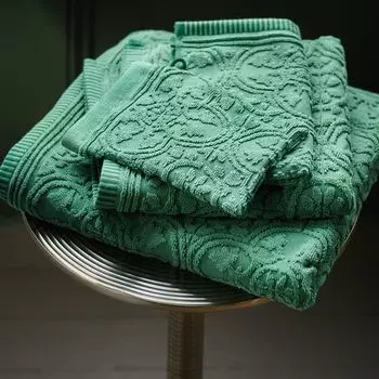 Pip Studio 100% хлопок, махра, махровая ткань 500 GSM Плитка Pip Green 30X50 Set Комплект 3 30 x 50 см из 3 гостевых полотенец Зеленый