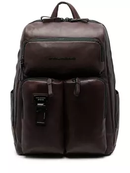 PIQUADRO рюкзак с логотипом, коричневый