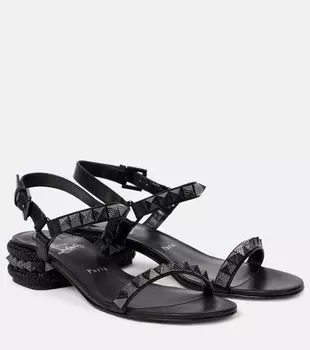 Пиратские кожаные сандалии Pyrasand 30 Christian Louboutin, Black/Lin Black