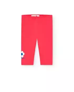 Пиратские леггинсы для девочки с деталями на ноге Boboli, фуксия