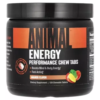 Добавка Animal Energy Performance Chew Tabs Mango, 120 жевательных таблеток