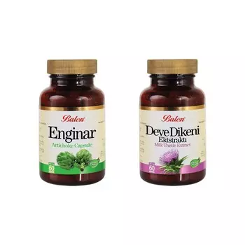 Добавка Balen Экстракт артишока + Экстракт расторопши, 2 упаковки по 60 капсул