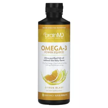 Добавка BrainMD Omega-3 Power Squeeze Citrus Blast, 477 г