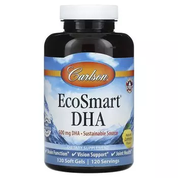 Пищевая добавка Carlson EcoSmart DHA натуральный лимон, 120 мягких таблеток