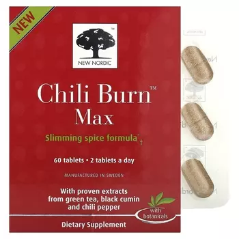 Добавка Chili Burn Max New Nordic US Inc, 60 таблеток