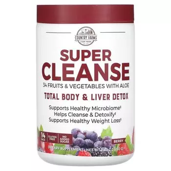 Добавка Country Farms Super Cleanse Berry, 280 г