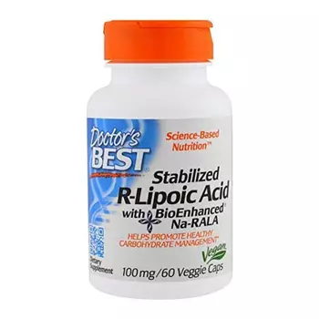 Добавка Doctor's Best Альфа Липоевая кислота Stabilized R Lipoic Acid 100 мг, 3 предмета, 60x3 капсул