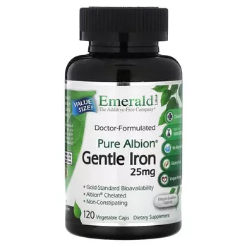 Добавка Emerald Laboratories Pure Albion Gentle Iron, 120 растительных капсул