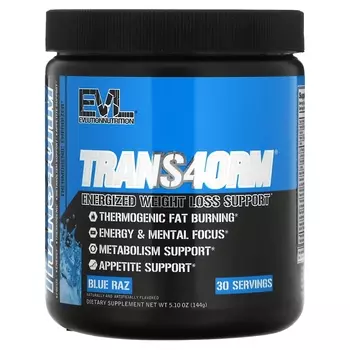 Добавка EVLution Nutrition Trans4orm Blue Raz, 144 г