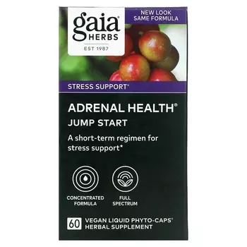 Добавка Gaia Herbs Adrenal Health Jump Start, 60 фитокапсул