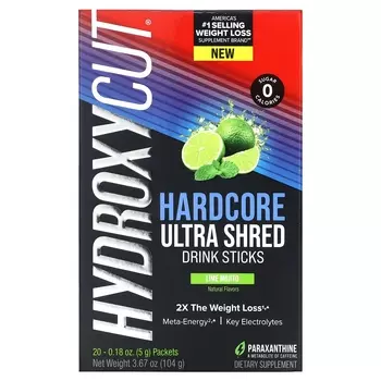 Пищевая добавка Hydroxycut Hardcore Ultra Shred Drink Sticks Lime Mojito, 20 палочек по 5 г