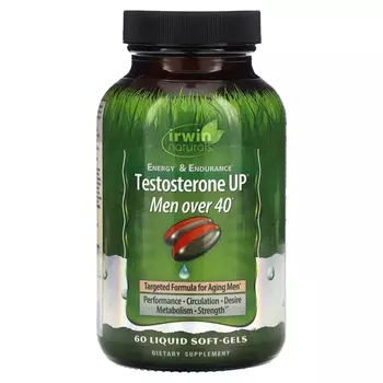 Добавка Irwin Naturals Testosterone UP для мужчин старше 40 лет, 60 жидких таблеток