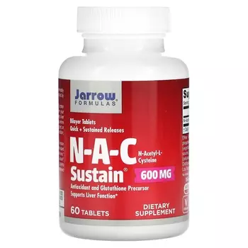 Добавка Jarrow Formulas NAC Sustain 600 мг, 60 таблеток