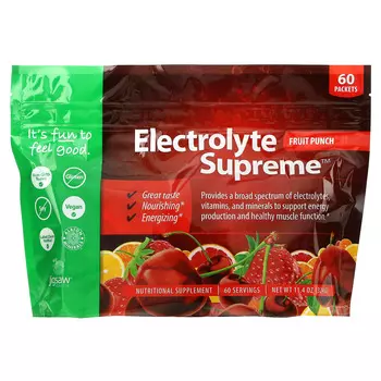 Добавка Jigsaw Health Electrolyte Supreme, фруктовый пунш, 60 пакетиков