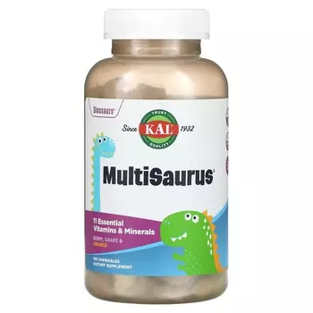 Добавка Kal MultiSaurus Berry Grape & Orange, 180 жевательные таблетки