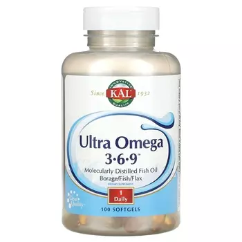 Добавка Kal Ultra Omega 3-6-9, 100 мягких таблеток