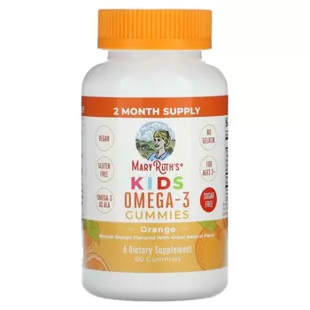 Добавка MaryRuth's Kids с омега-3, апельсин, 60 жевательных конфет