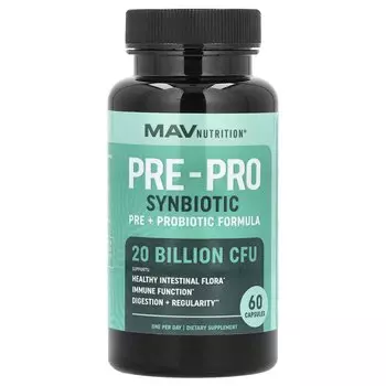 Добавка MAV Nutrition Pre-Pro Synbiotic Pre + пробиотическая формула, 60 капсул