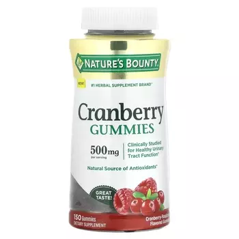Добавка Nature's Bounty Cranberry Gummies клюква-малина, 150 жевательных конфет