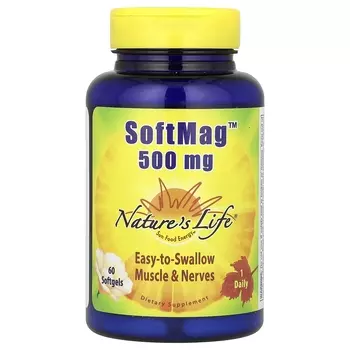 Добавка Nature's Life SoftMag 500 мг, 60 капсул