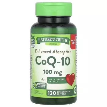 Добавка Nature's Truth CoQ-10 с улучшенной абсорбцией, 120 мягких таблеток