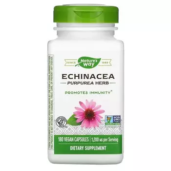 Добавка Nature's Way Echinacea Purpurea Herb 1200 мг, 180 веганских капсул