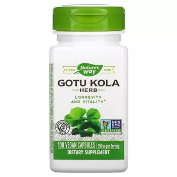 Добавка Nature's Way Gotu Kola Herb 950 мг, 100 веганских капсул