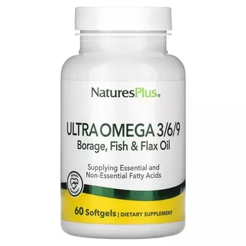 Добавка NaturesPlus Ultra Omega 3/6/9, 60 мягких капсул
