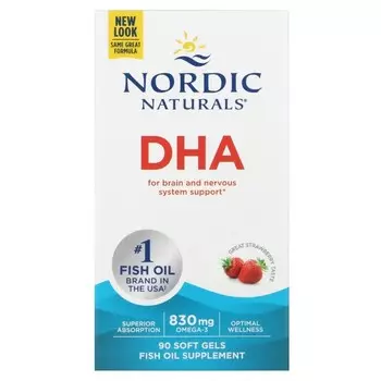 Добавка Nordic Naturals ДГК, клубника, 90 мягких желатиновых капсул