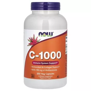 Добавка Now Foods C-1000 с биофлавоноидами, 250 растительных капсул