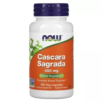 Добавка NOW Foods Cascara Sagrada, 100 вегетарианских капсул