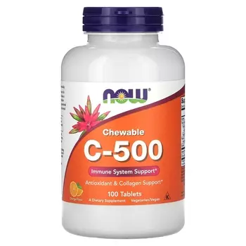 Добавка Now Foods Chewable C-500 апельсин, 100 таблеток