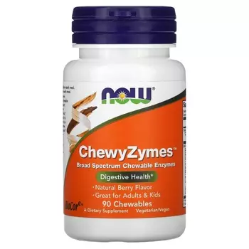 Добавка NOW Foods ChewyZymes, ягодный вкус, 90 таблеток
