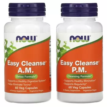 Пищевая Добавка NOW Foods Easy Cleanse, 60 капсул в каждом тюбике