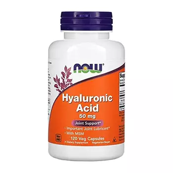 Добавка Now Foods Hyaluronic Acid With MSM, 50 мг, 120 капсул