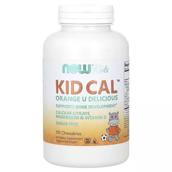 Добавка Now Foods Kid Cal Orange, 100 жевательных таблеток