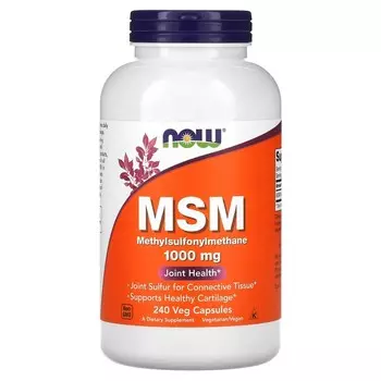 Добавка NOW Foods МСМ 1000 мг, 240 растительных капсул